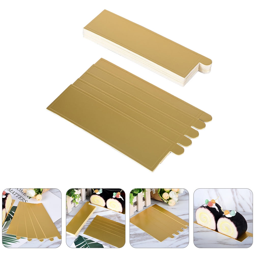 Worgeous 100Pcs Gold Rectangular Paper Cake Serving Trays with Mousse Bottom Plate Cardboard - Image 6
