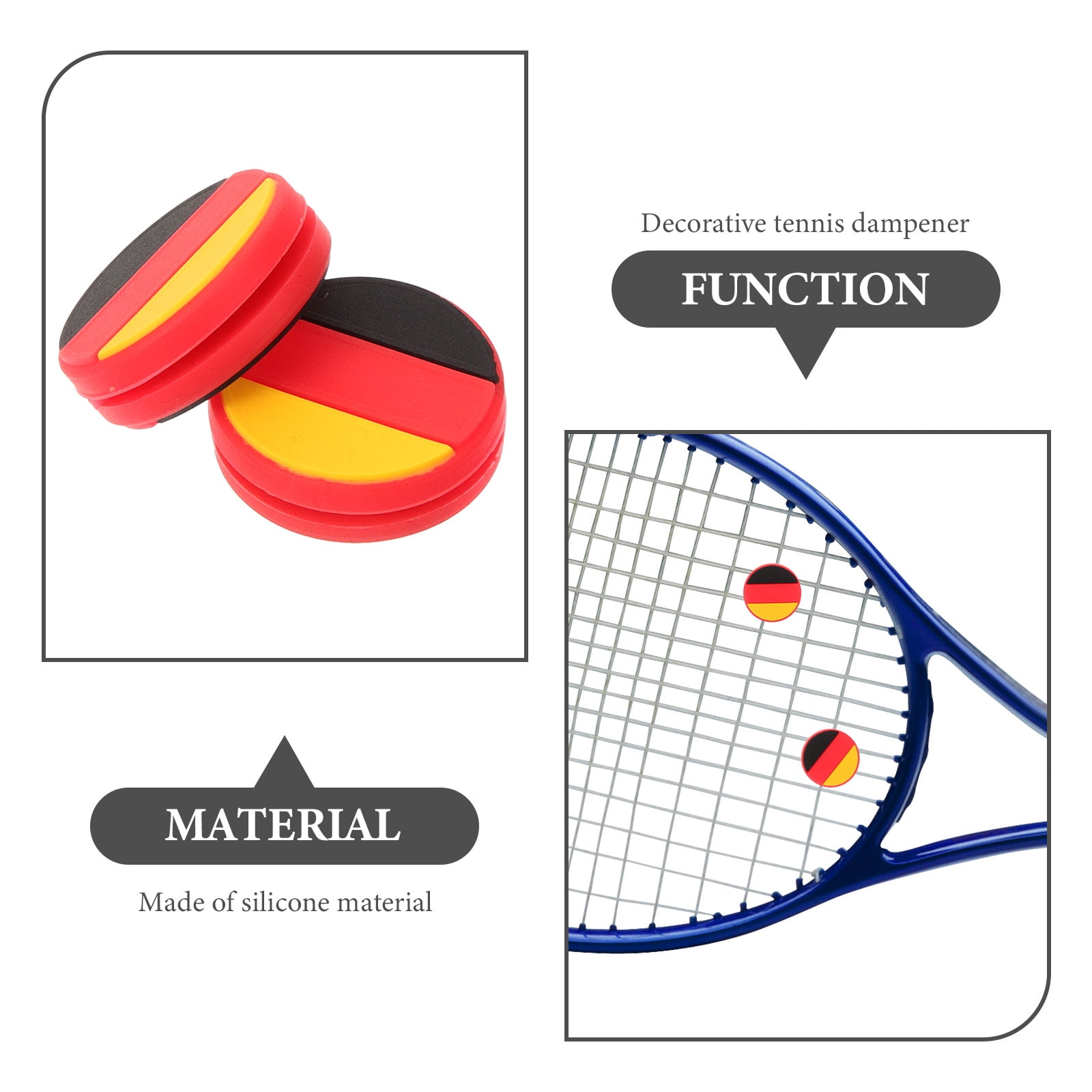 Worgeous 5 Pcs Tennis Racket Shock Absorber Match Dampers for Rackets Man - Image 3
