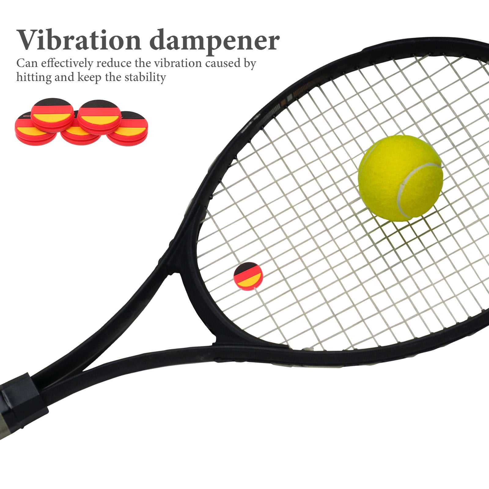 Worgeous 5 Pcs Tennis Racket Shock Absorber Match Dampers for Rackets Man - Image 8