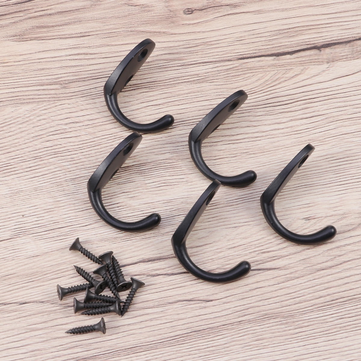 SWETRACE Screw Mounted Wall Hook Black Alloy 15-Pcs Home Use - Image 1