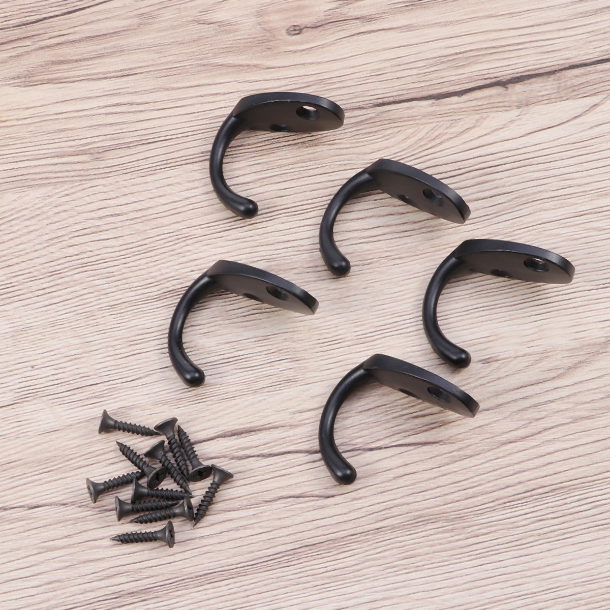 SWETRACE Screw Mounted Wall Hook Black Alloy 15-Pcs Home Use - Image 3