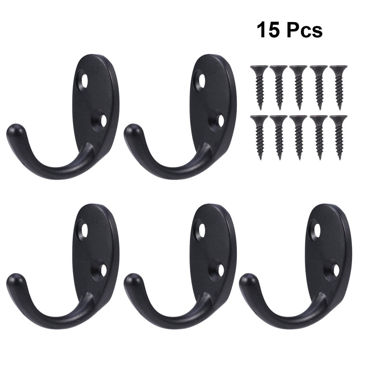 SWETRACE Screw Mounted Wall Hook Black Alloy 15-Pcs Home Use - Image 6