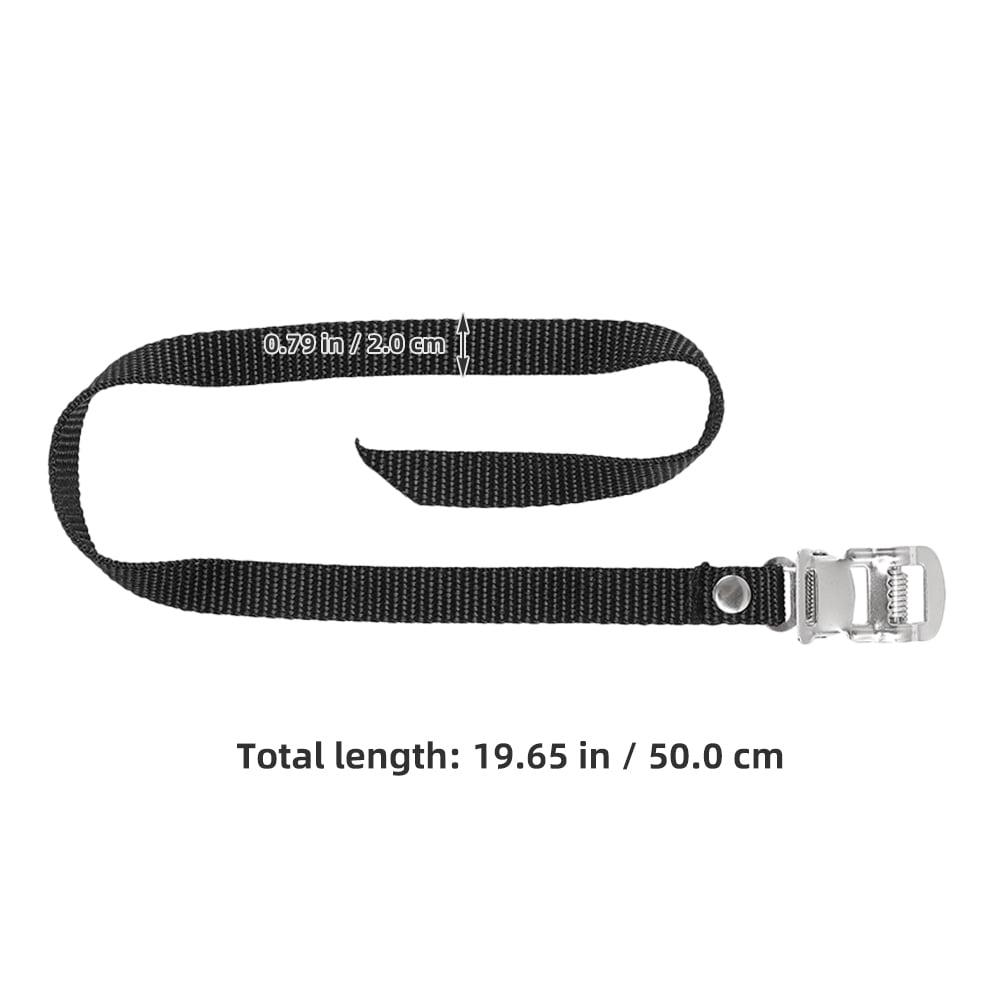 Worgeous 2 Pcs Pedal Straps Cycling Toe Clips Workout Bike Fitness Black - Image 2