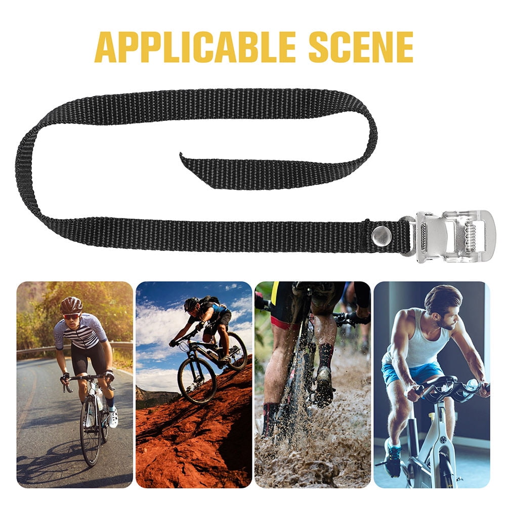 Worgeous 2 Pcs Pedal Straps Cycling Toe Clips Workout Bike Fitness Black - Image 6