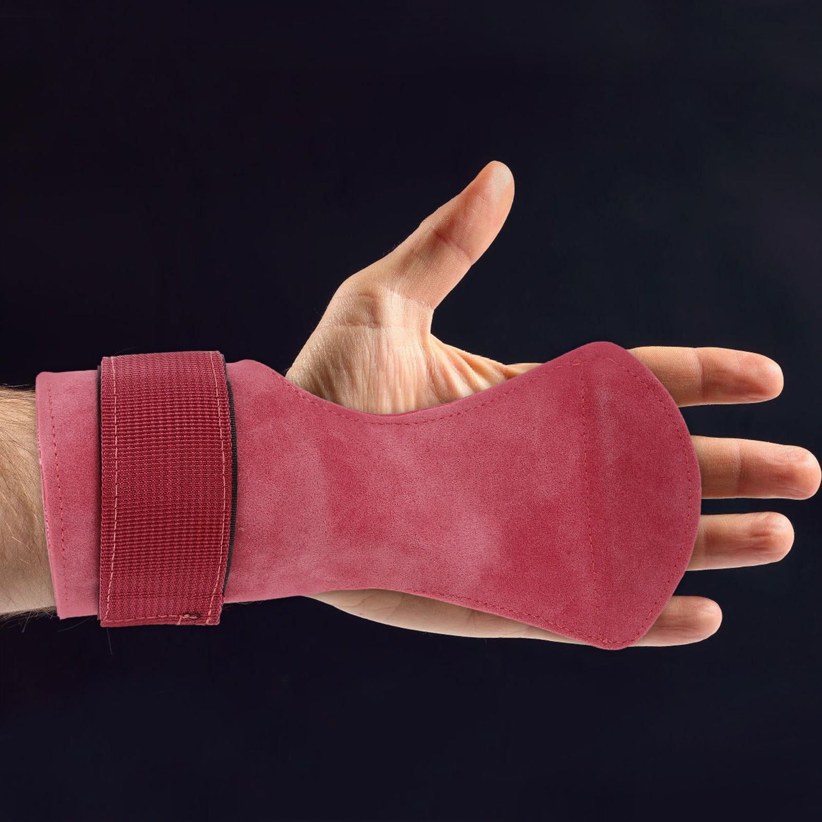 SWETRACE Gym Equipment Wrist Wraps Grip Enhancement Rosy 1Set PU 8.7x8.6x0.4in - Image 8