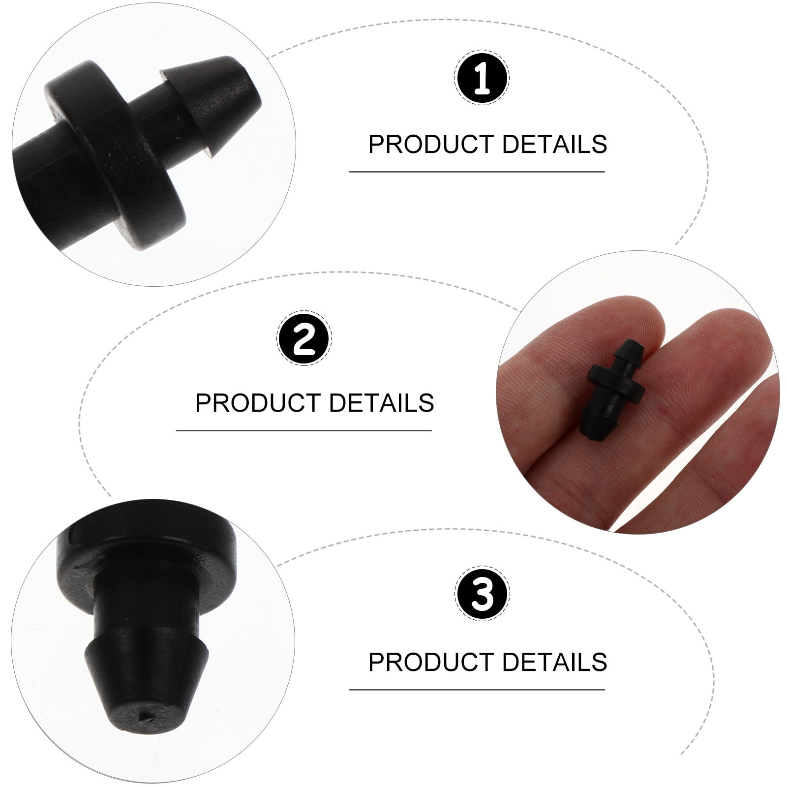 SWETRACE Drip Irrigation Tube Hole Plugs Black Plastic 150Pcs 0.79X0.39X0.39in - Image 2