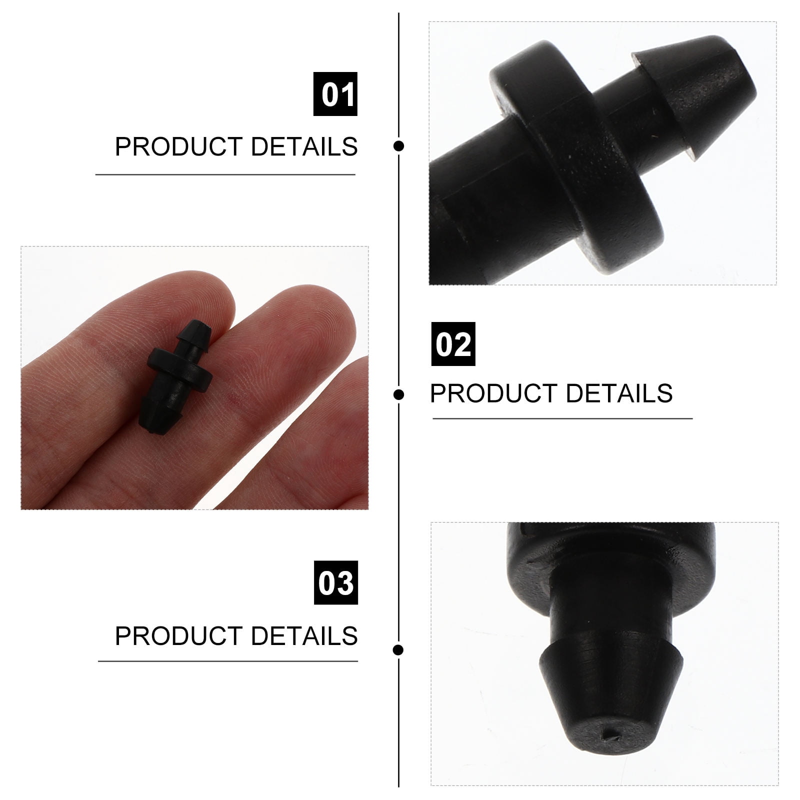 SWETRACE Drip Irrigation Tube Hole Plugs Black Plastic 150Pcs 0.79X0.39X0.39in - Image 7