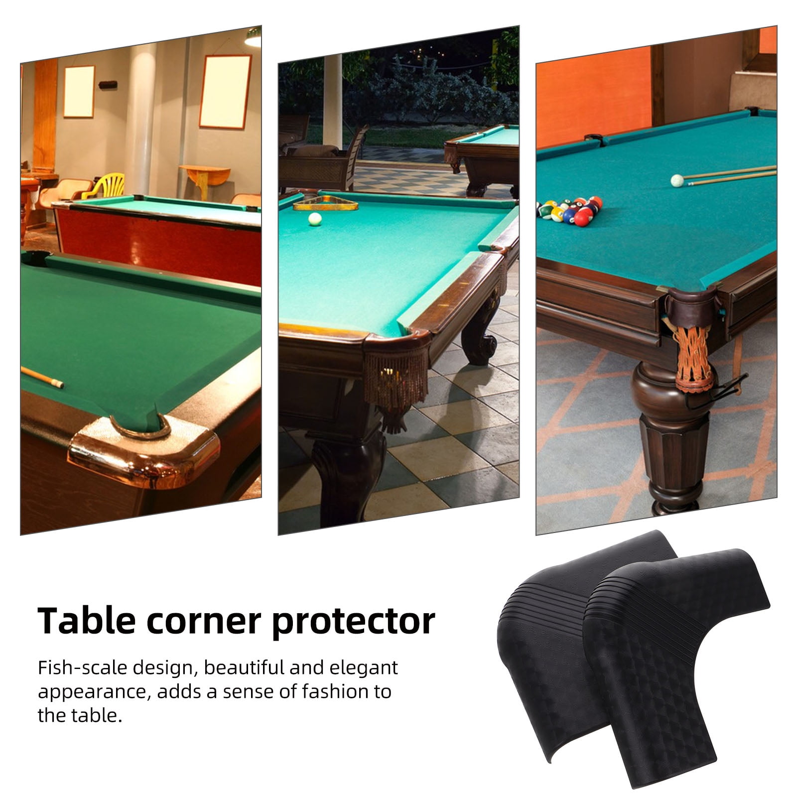 Worgeous 2 Pcs Pool Table Corner Protector Cover Billiard Guard Black - Image 1