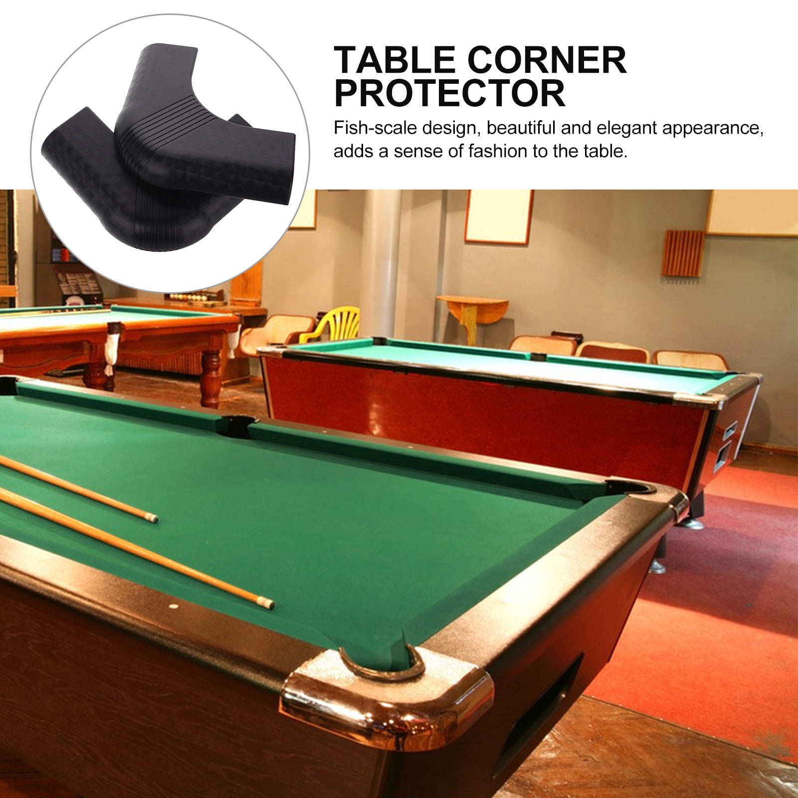 Worgeous 2 Pcs Pool Table Corner Protector Cover Billiard Guard Black - Image 7