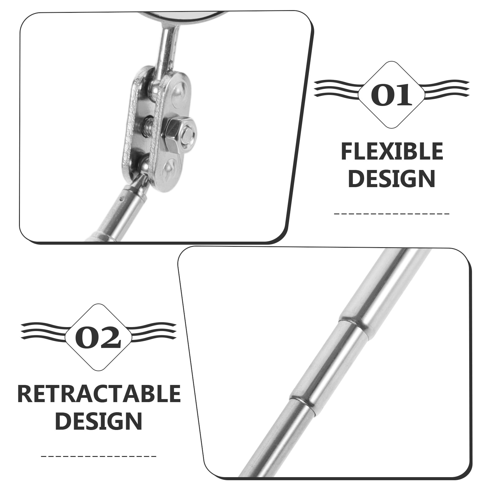 SWETRACE Extending Inspection Mirror Telescoping Mirror Tool Metal 1Set for Pipeline Inspection - Image 3