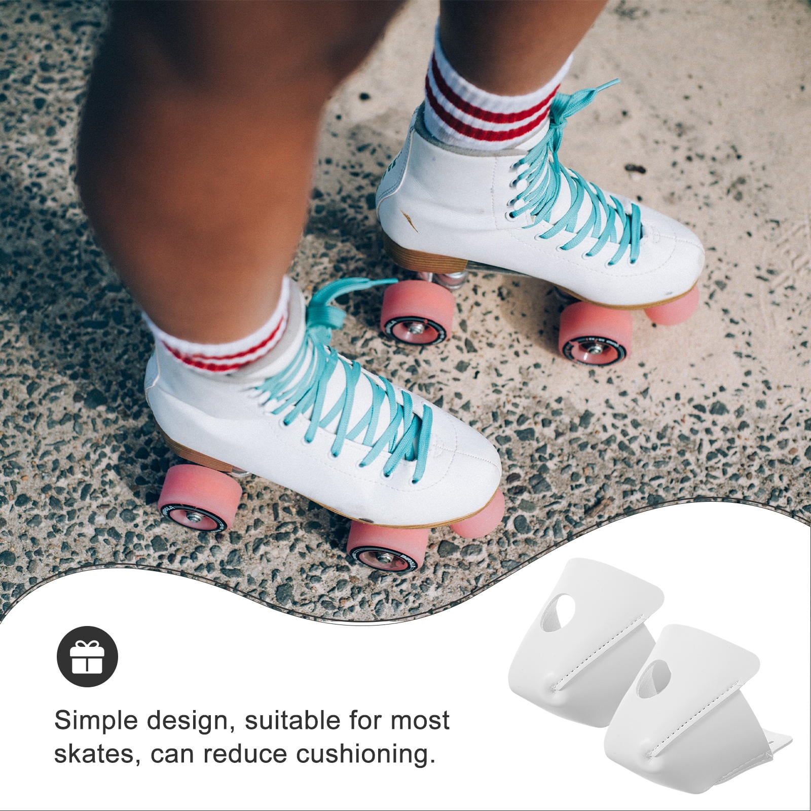 Worgeous Roller Skate Head Cover Guards Skates Toe Covers Protective White - Image 5