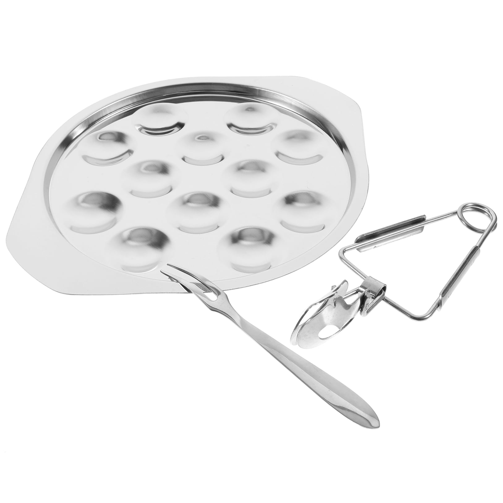 Worgeous Conch Clamp Assembly Plate Escargot Dish Snail Serving Kitchen Baking Tray Silver - Image 4