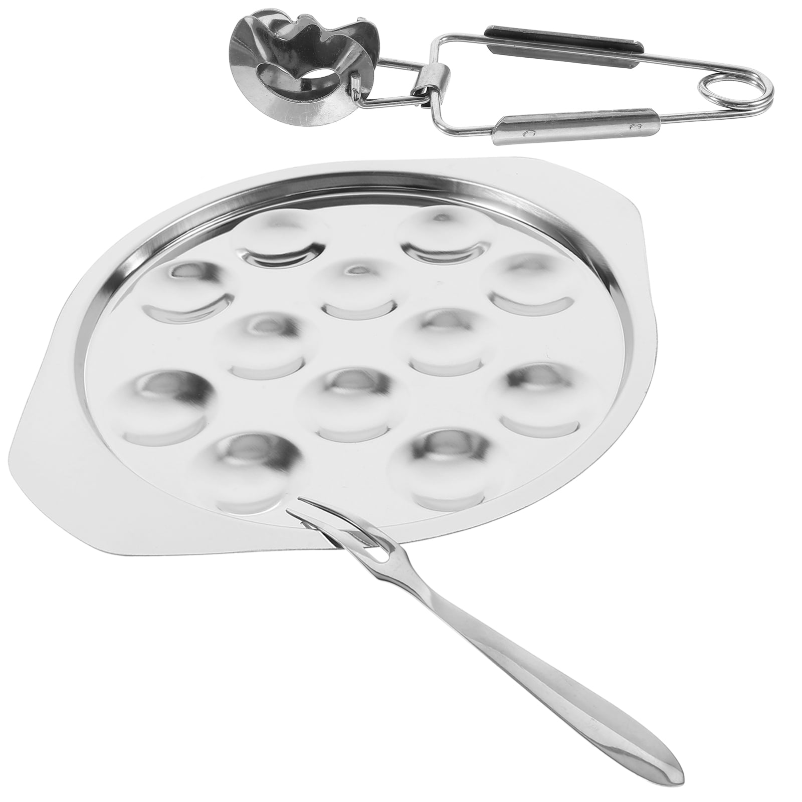 Worgeous Conch Clamp Assembly Plate Escargot Dish Snail Serving Kitchen Baking Tray Silver - Image 6