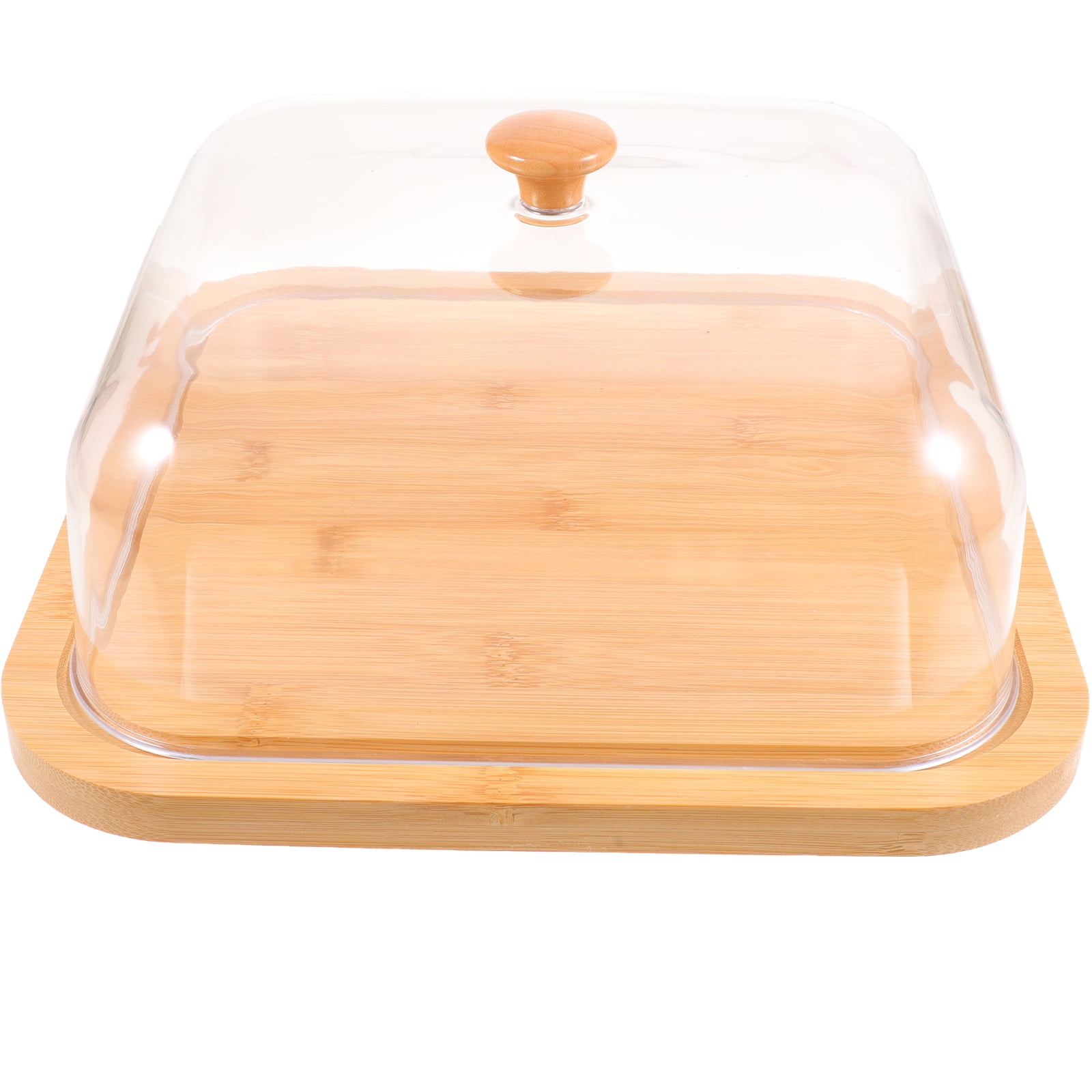SWETRACE Bamboo Cake Serving Set Food Cover With Elegant Design For Set 10.2X10.2X5.1In - Image 1