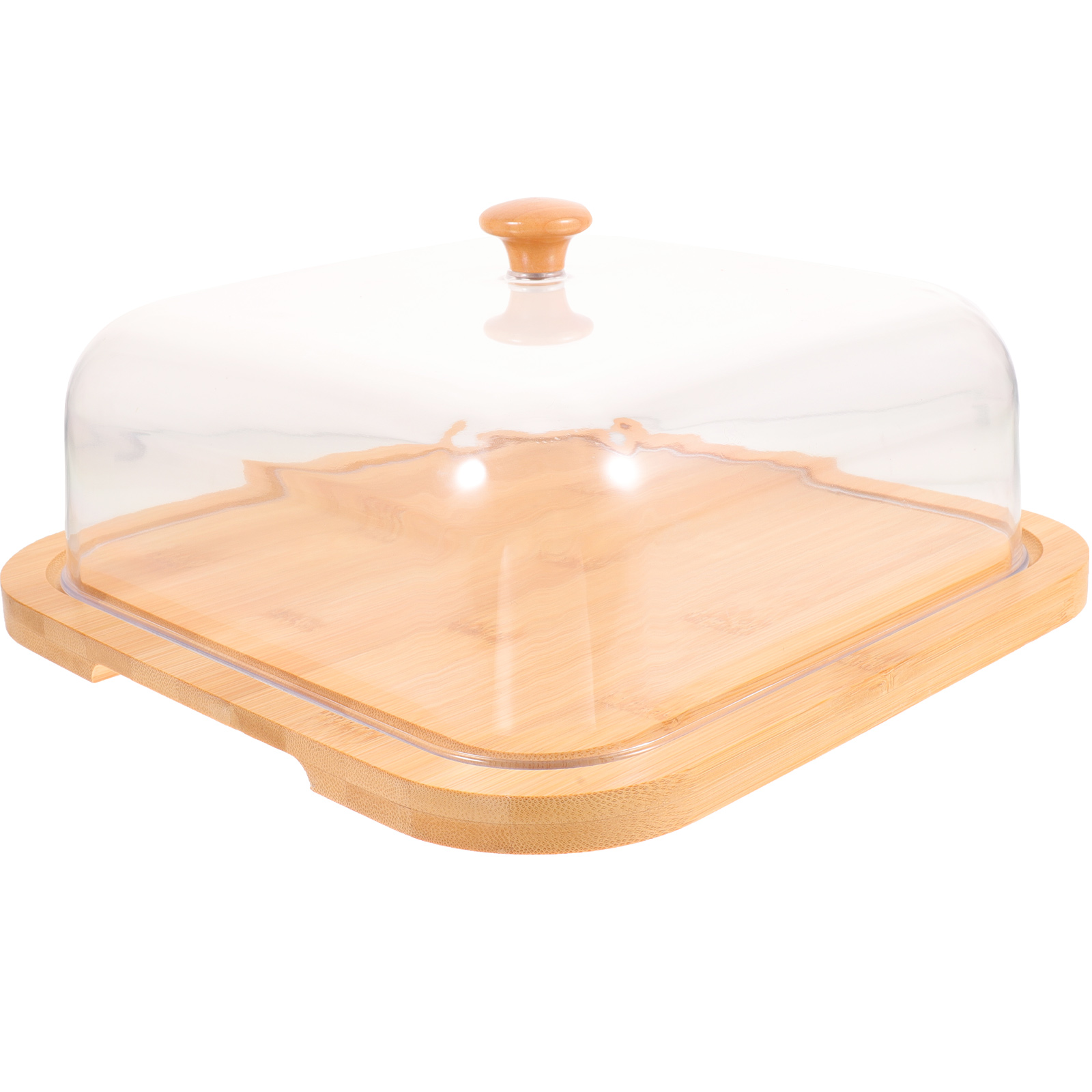 SWETRACE Bamboo Cake Serving Set Food Cover With Elegant Design For Set 10.2X10.2X5.1In - Image 3