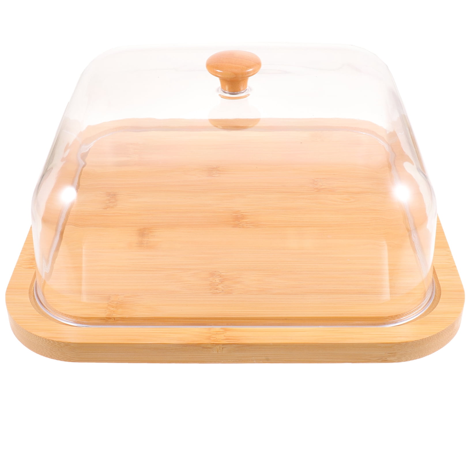 SWETRACE Bamboo Cake Serving Set Food Cover With Elegant Design For Set 10.2X10.2X5.1In - Image 4