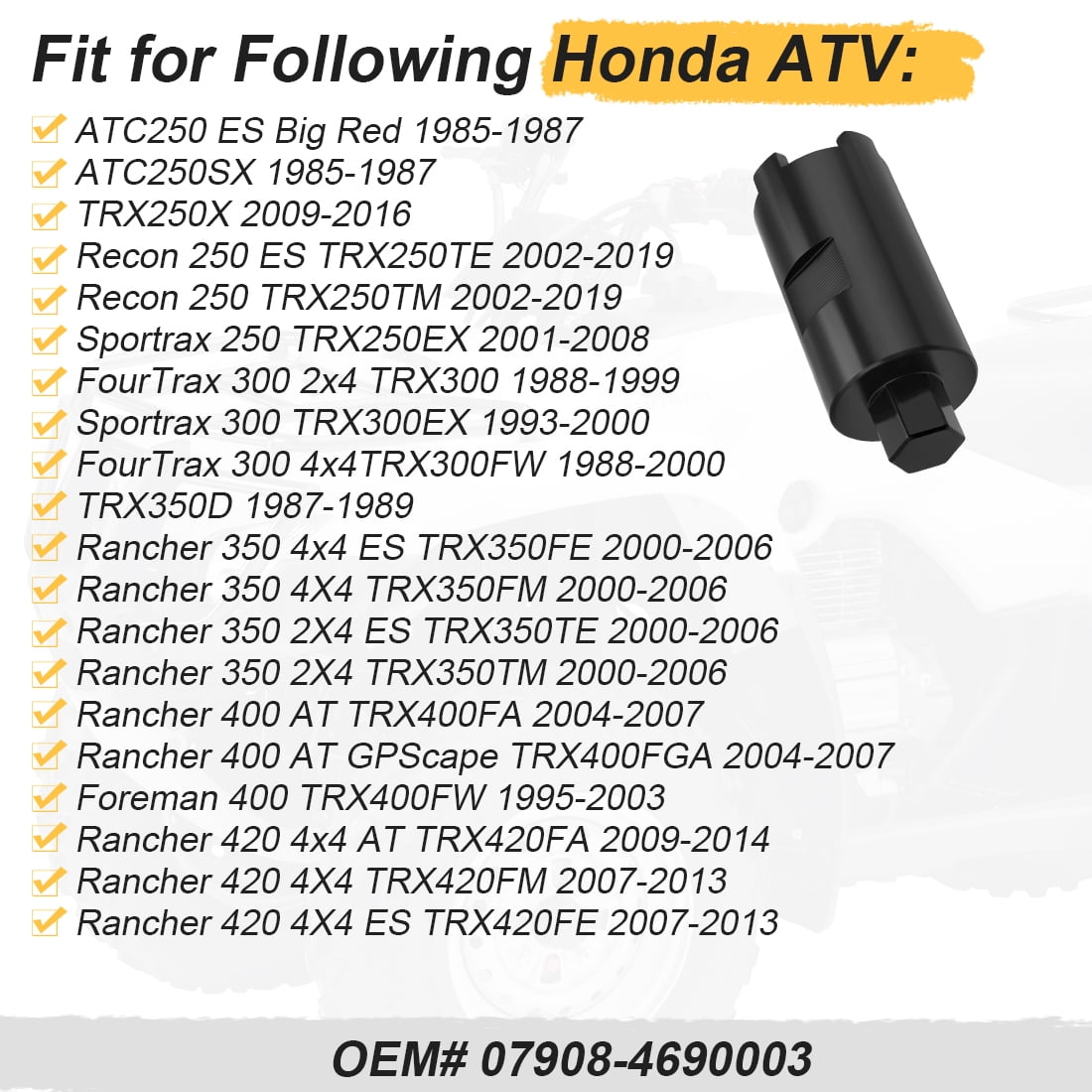 Swing Arm Bolt Lock Nut Install Tool for Honda Recon Rubicon FourTrax Rancher Foreman 500 420 400 350 300 - Image 2