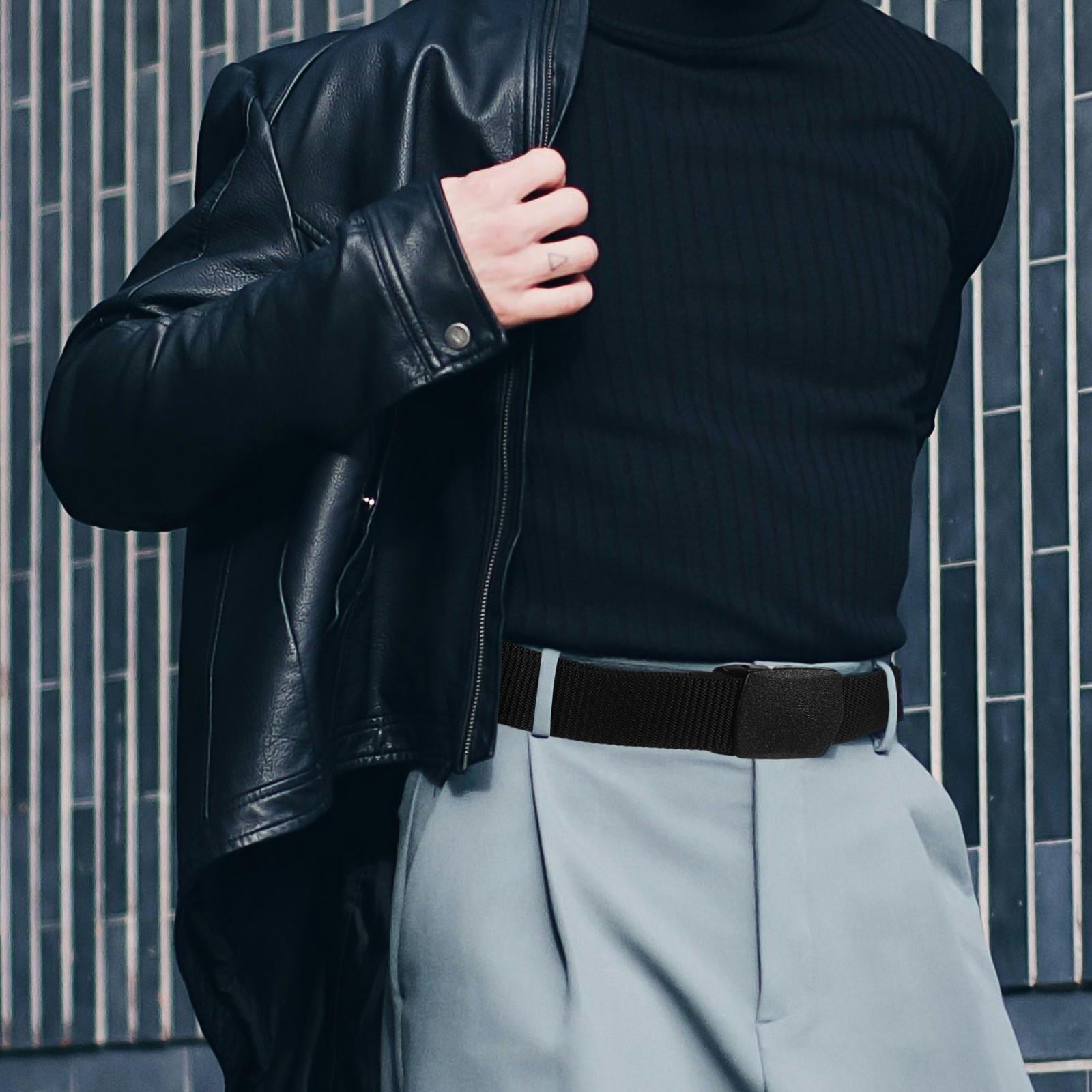 Masteelf Nylon Belt Waist Belt Plastic Buckle Casual Style Waist Belt Adjustable Belt - Image 6