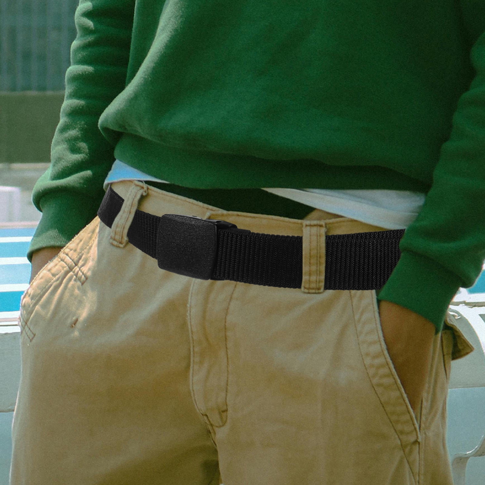 Masteelf Nylon Belt Waist Belt Plastic Buckle Casual Style Waist Belt Adjustable Belt - Image 8