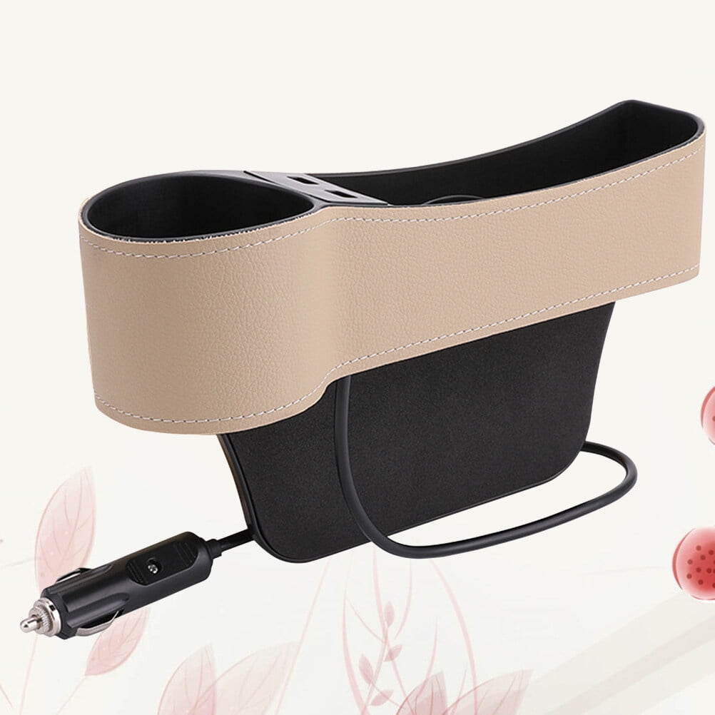 Masteelf Car Seat Gap Storage Box 1Set Beige Leather with Car Seat Slide Filler for Drivers - Image 6