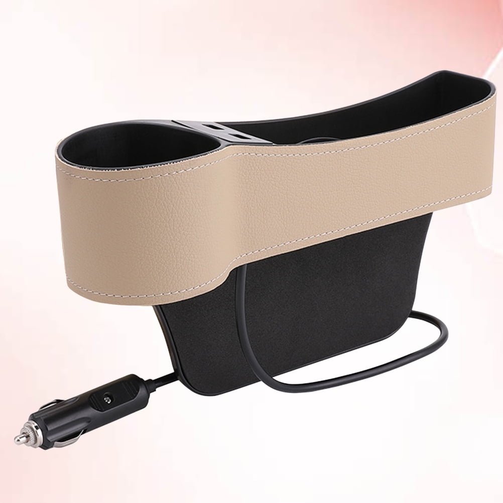 Masteelf Car Seat Gap Storage Box 1Set Beige Leather with Car Seat Slide Filler for Drivers - Image 8
