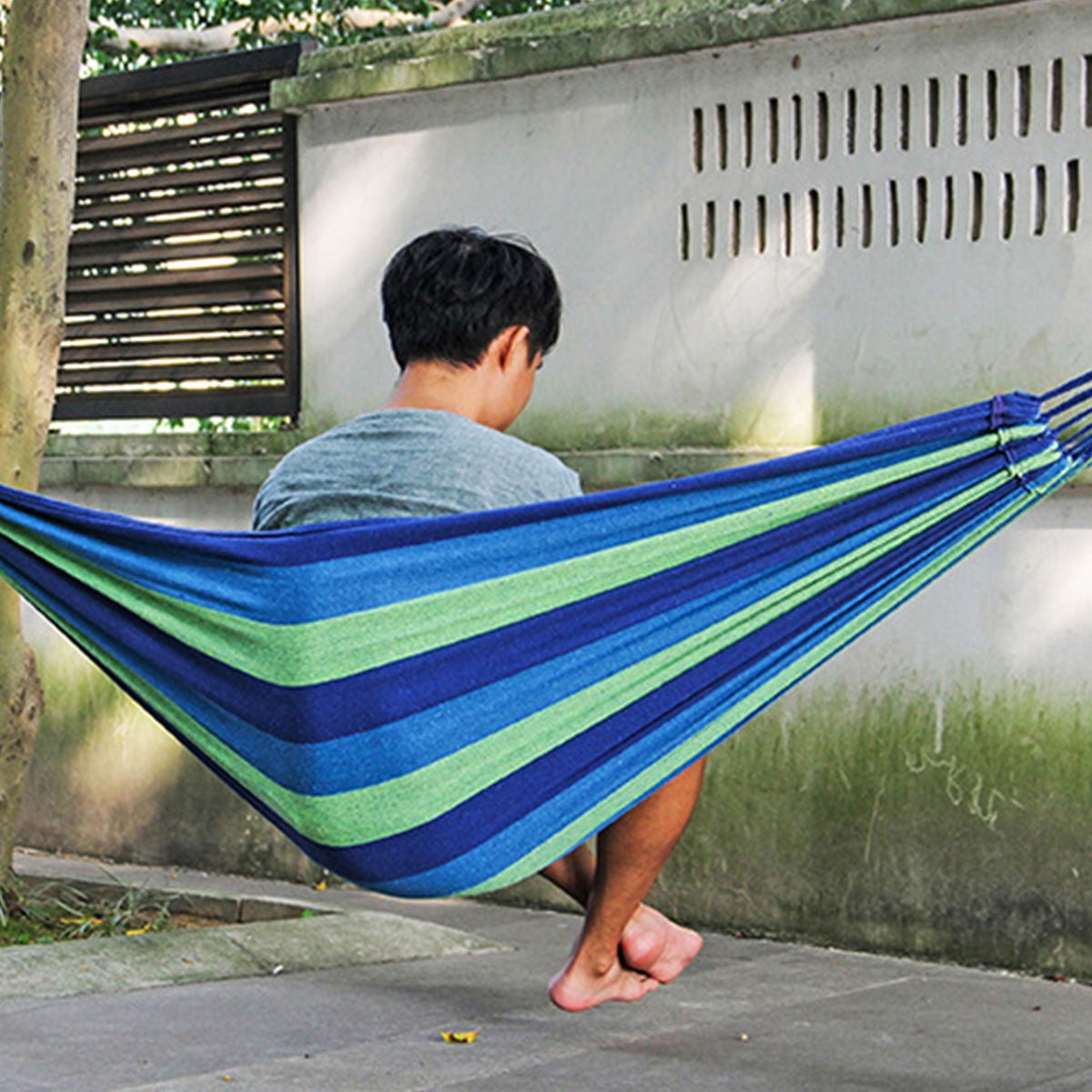 SWETRACE Hammocks for Adults Canvas Blue 1Set 110x31in - Image 2