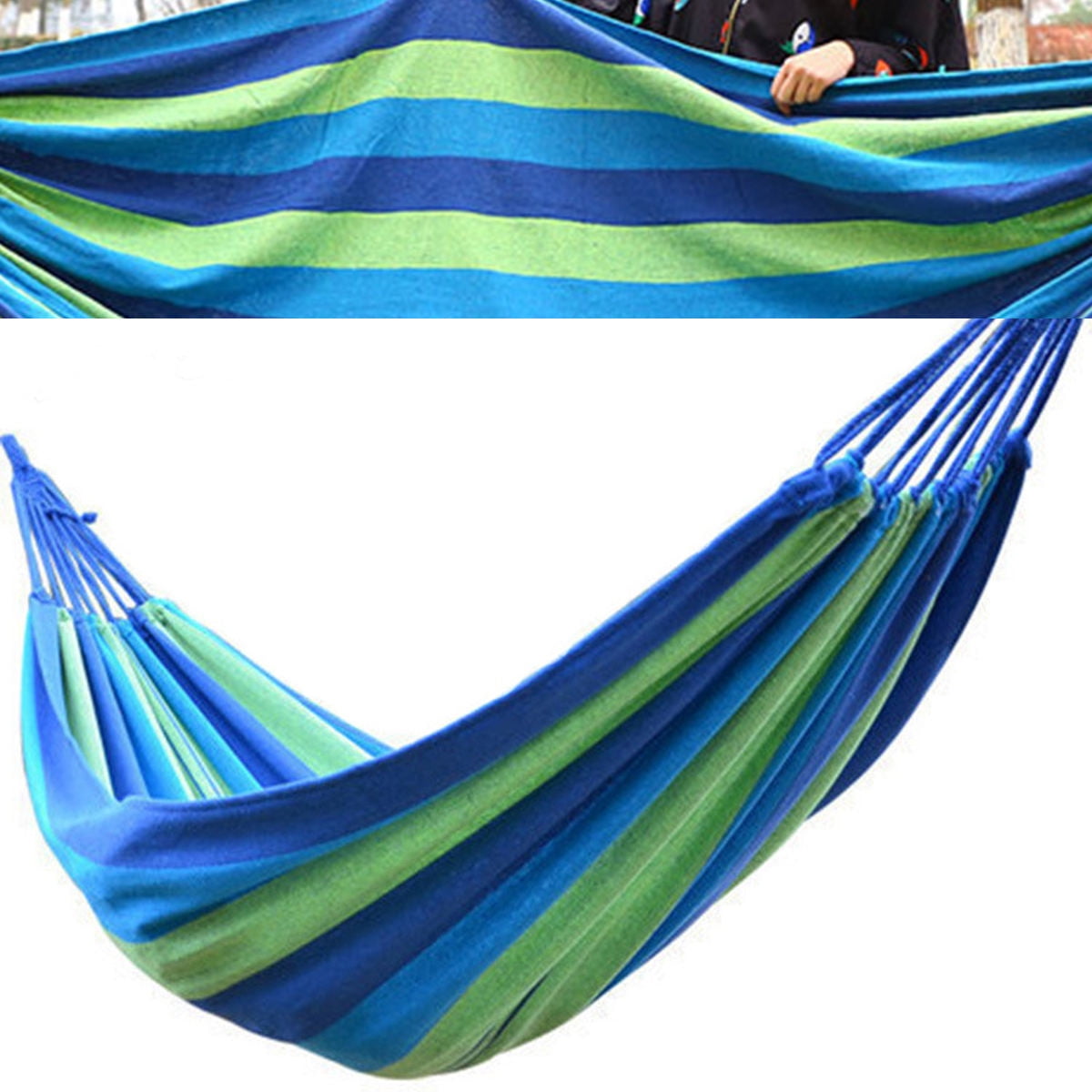 SWETRACE Hammocks for Adults Canvas Blue 1Set 110x31in - Image 3