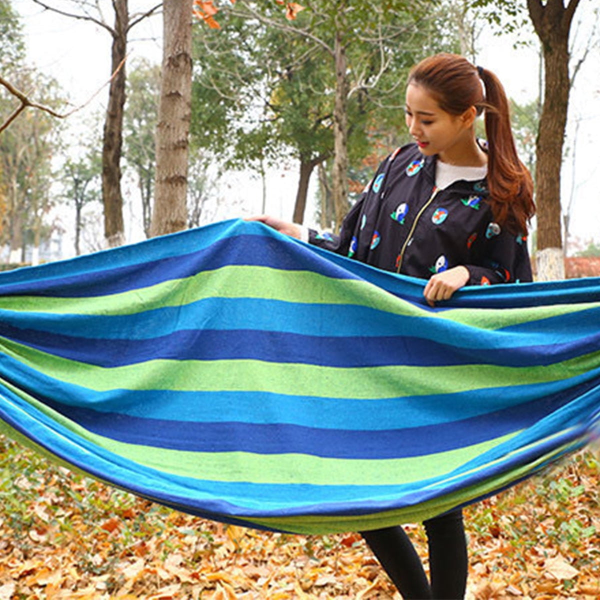 SWETRACE Hammocks for Adults Canvas Blue 1Set 110x31in - Image 5
