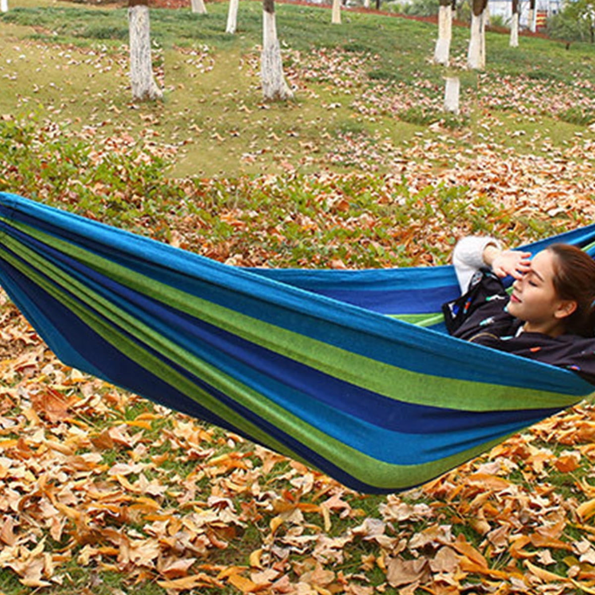 SWETRACE Hammocks for Adults Canvas Blue 1Set 110x31in - Image 8