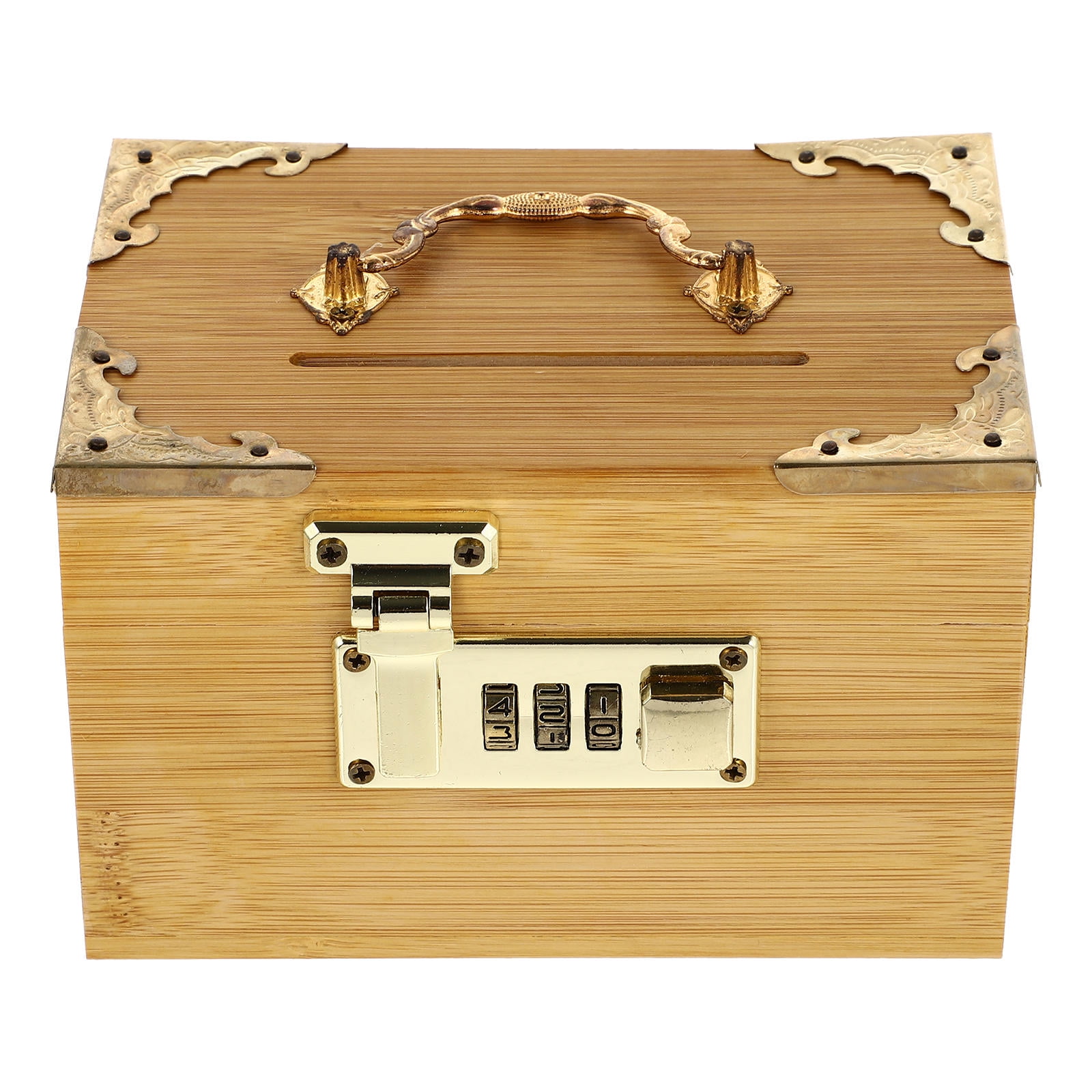 SWETRACE Retro Money-Saving Box With Combination Lock - Scratch- Keepsakes Container 1Pc 11.8x3.9x3.9in - Image 1