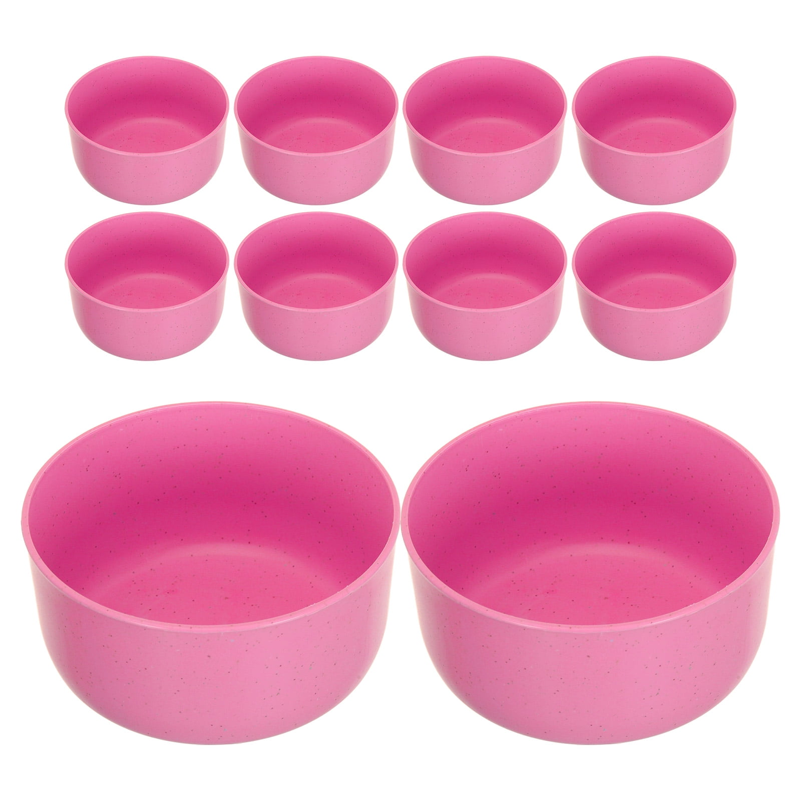 SWETRACE 10Pcs Round Pink Plastic Bowls for Soup and Rice Reusable Home Use - Image 1