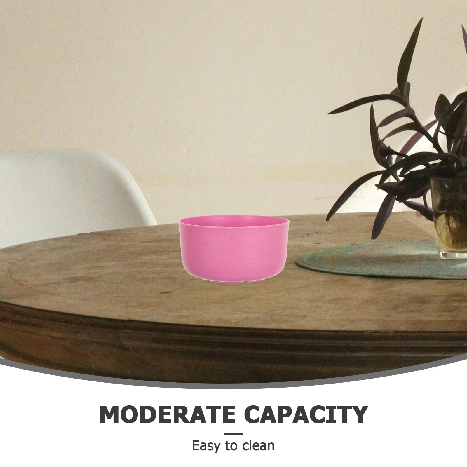 SWETRACE 10Pcs Round Pink Plastic Bowls for Soup and Rice Reusable Home Use - Image 3