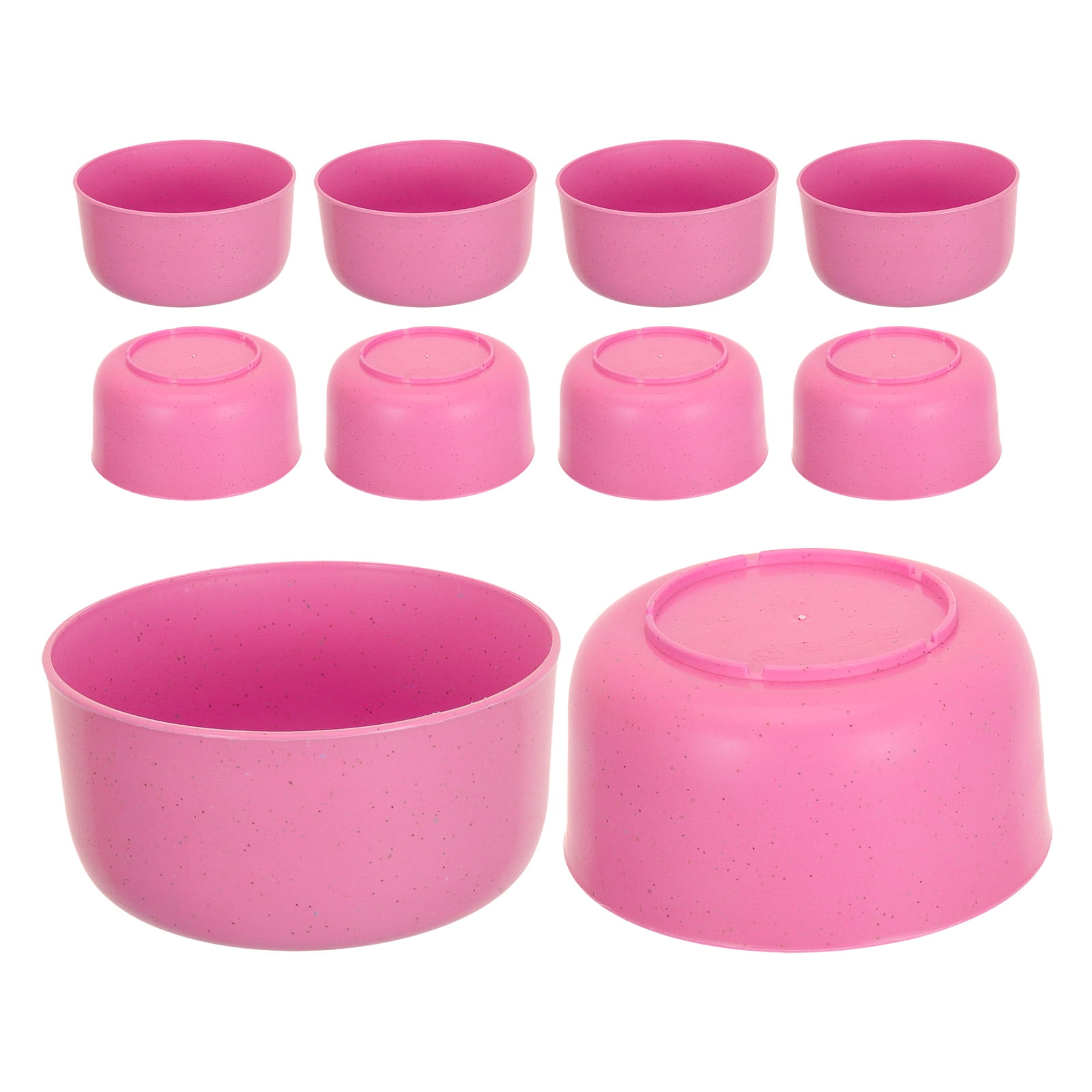 SWETRACE 10Pcs Round Pink Plastic Bowls for Soup and Rice Reusable Home Use - Image 5