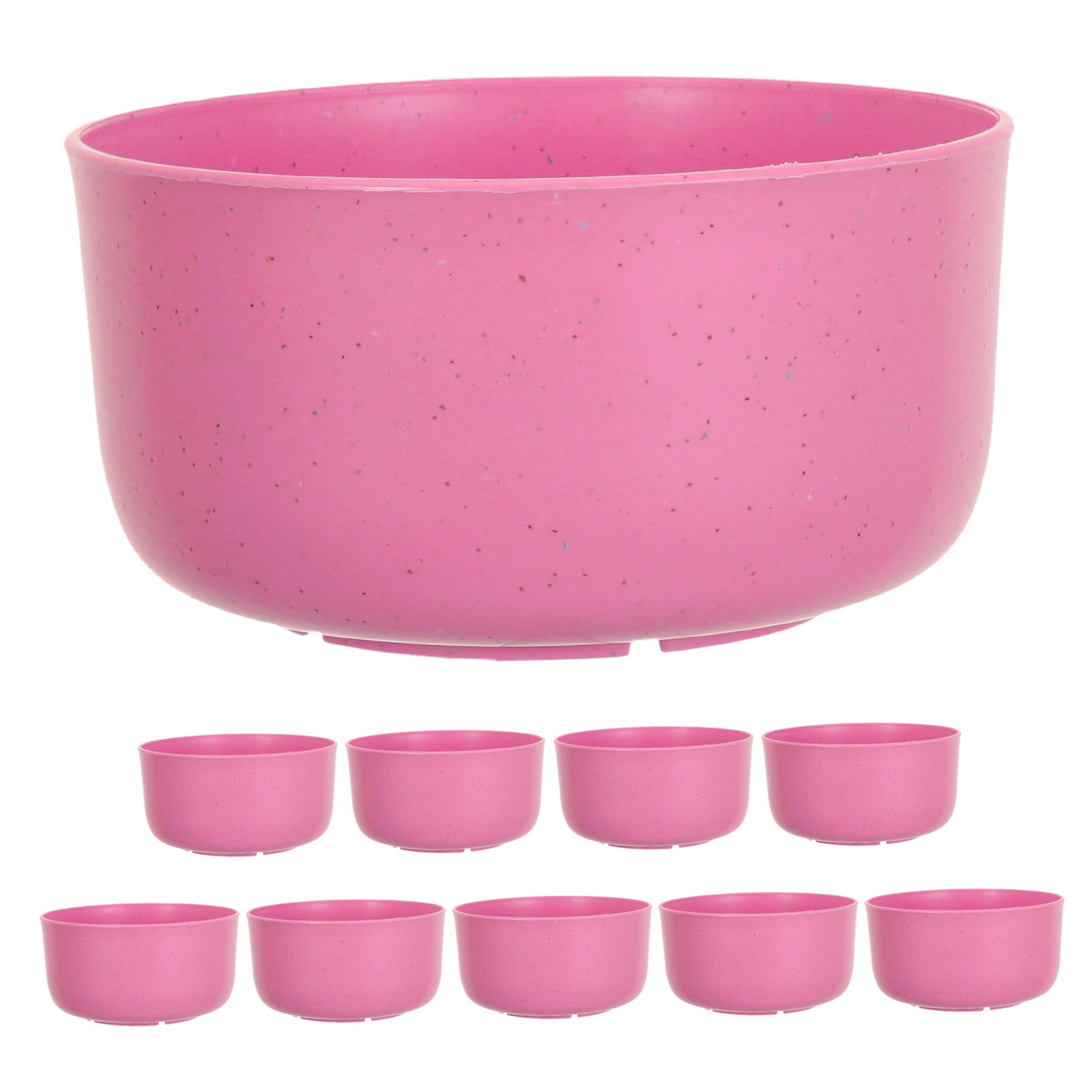 SWETRACE 10Pcs Round Pink Plastic Bowls for Soup and Rice Reusable Home Use - Image 6