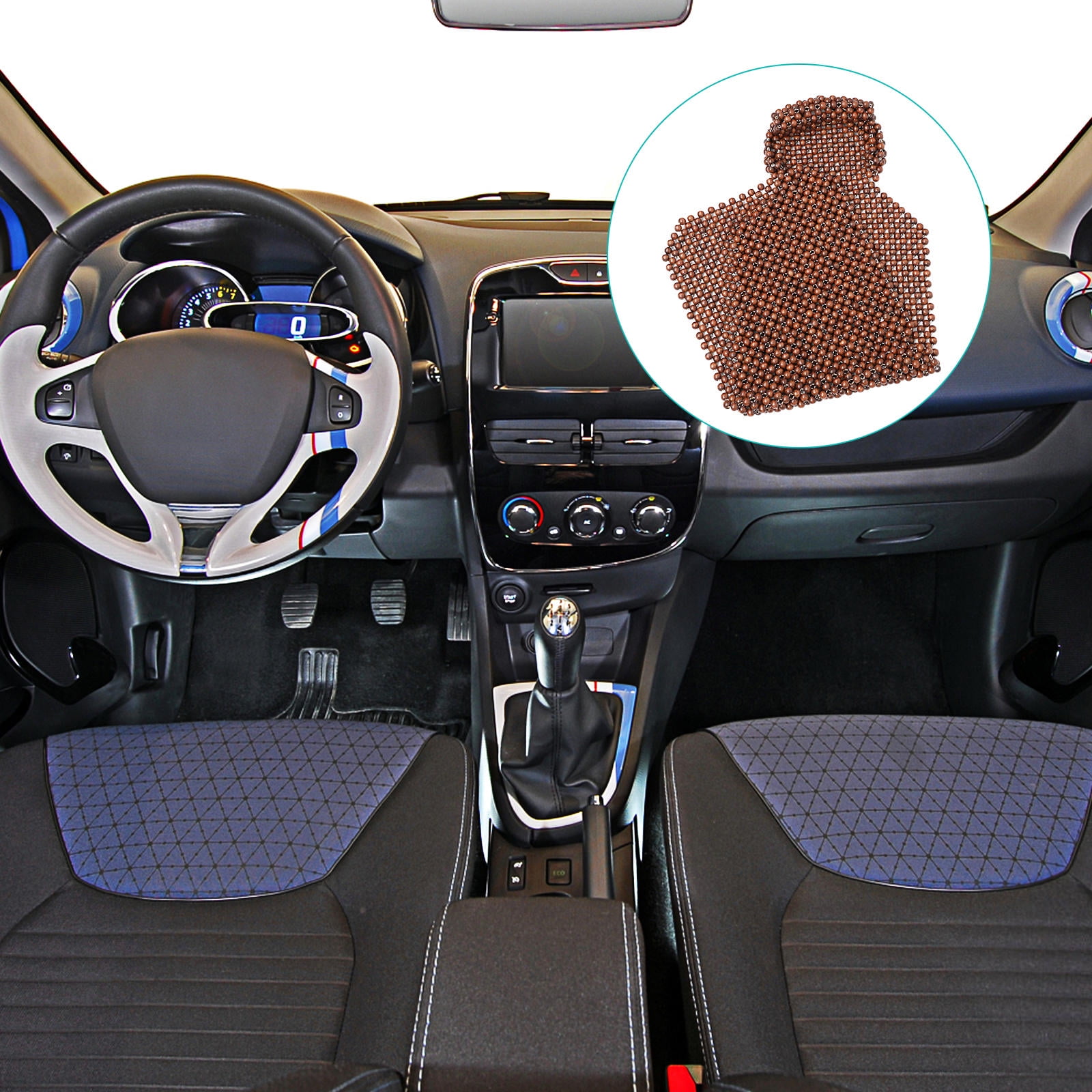 SWETRACE Car Seat Pads Wooden Beads Seat Cushion Breathable Coffee 1 Pc 53.45 x 17.68 x 0.79 inch - Image 1