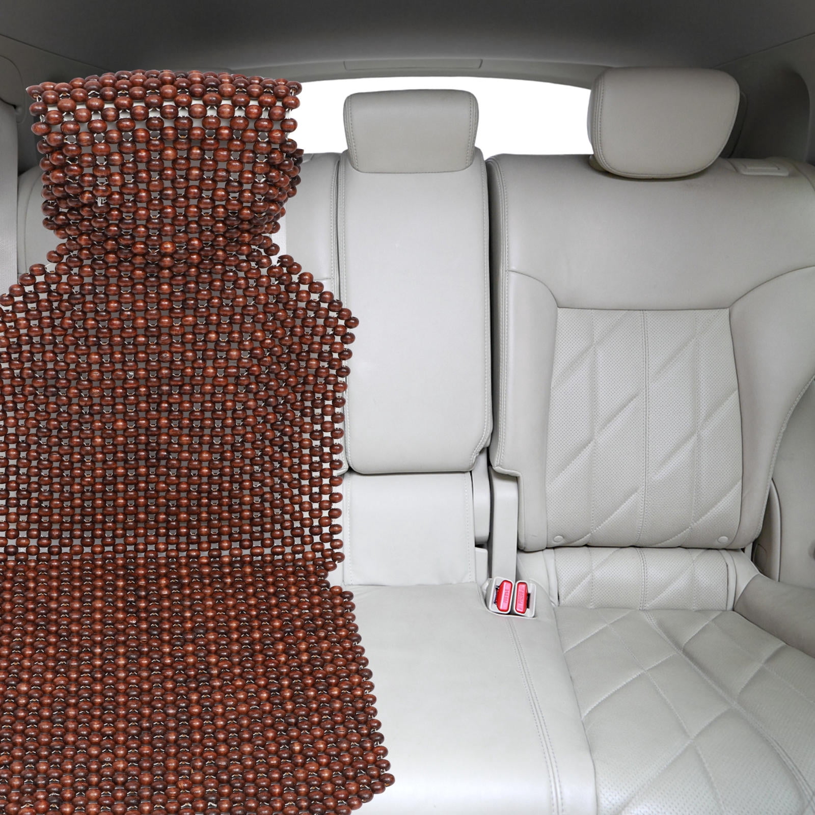 SWETRACE Car Seat Pads Wooden Beads Seat Cushion Breathable Coffee 1 Pc 53.45 x 17.68 x 0.79 inch - Image 8