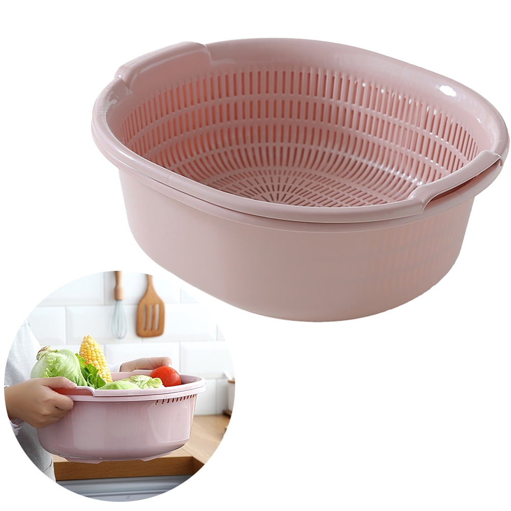 SWETRACE Kitchen Strainer Pink 1Pack 12.6x11.6x4.9in Food-Grade Plastic - Image 1