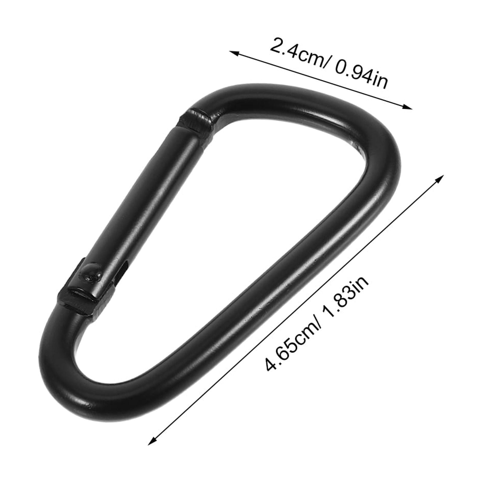 SWETRACE Wear Resistant Carabiner Clip Key Chain Buckle Black 5Pcs 1.83X0.94X0.16In - Image 2
