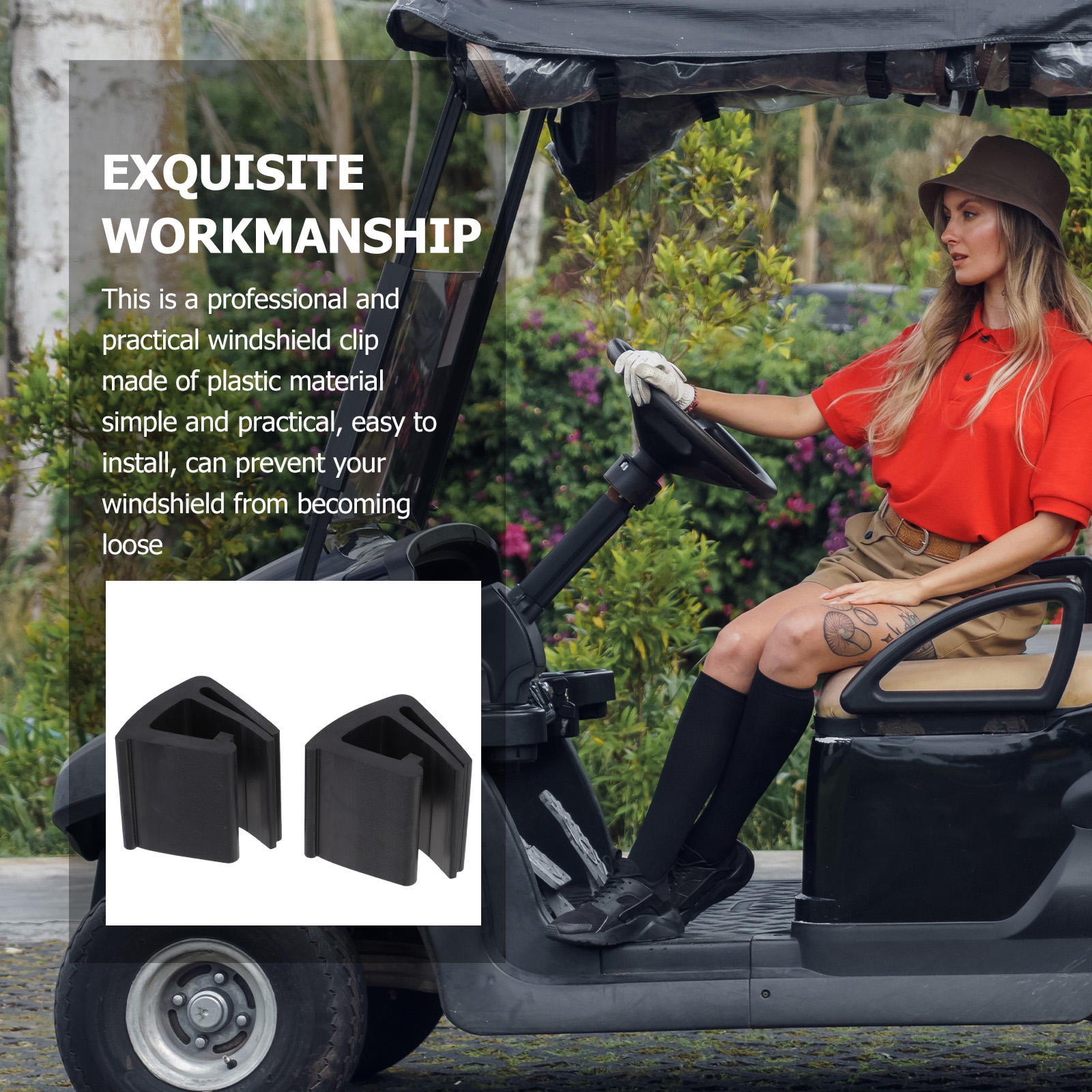 SWETRACE Windshield Clamps Golf Cart Windshield Clamps 1 Pair Black - Image 2