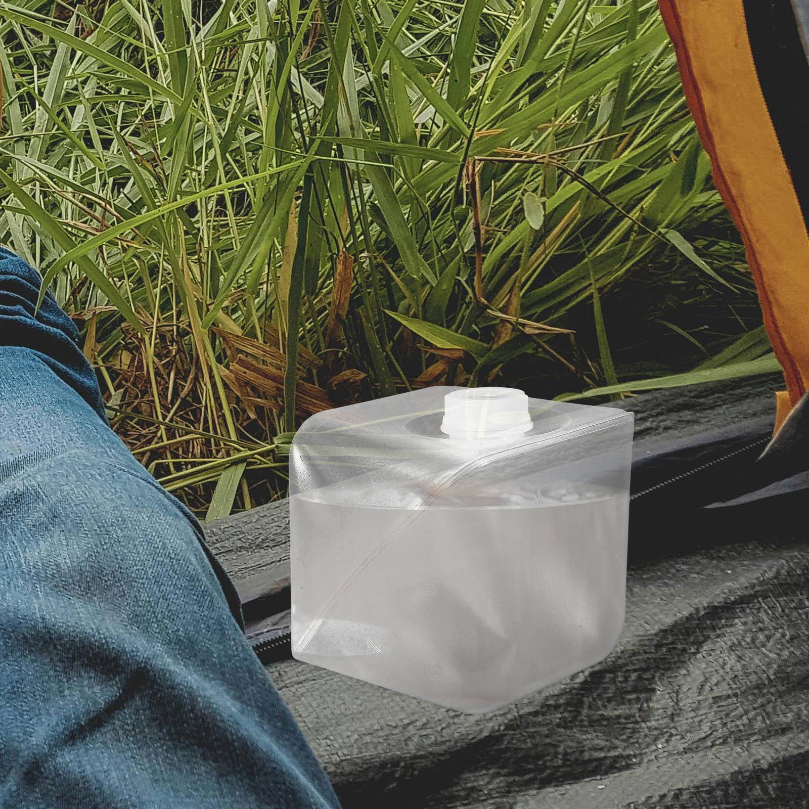 SWETRACE Collapsible Water Container with Lid Large Capacity Portable Transparent Plastic for Outdoor Use Camping and Hiking 5L - Image 1