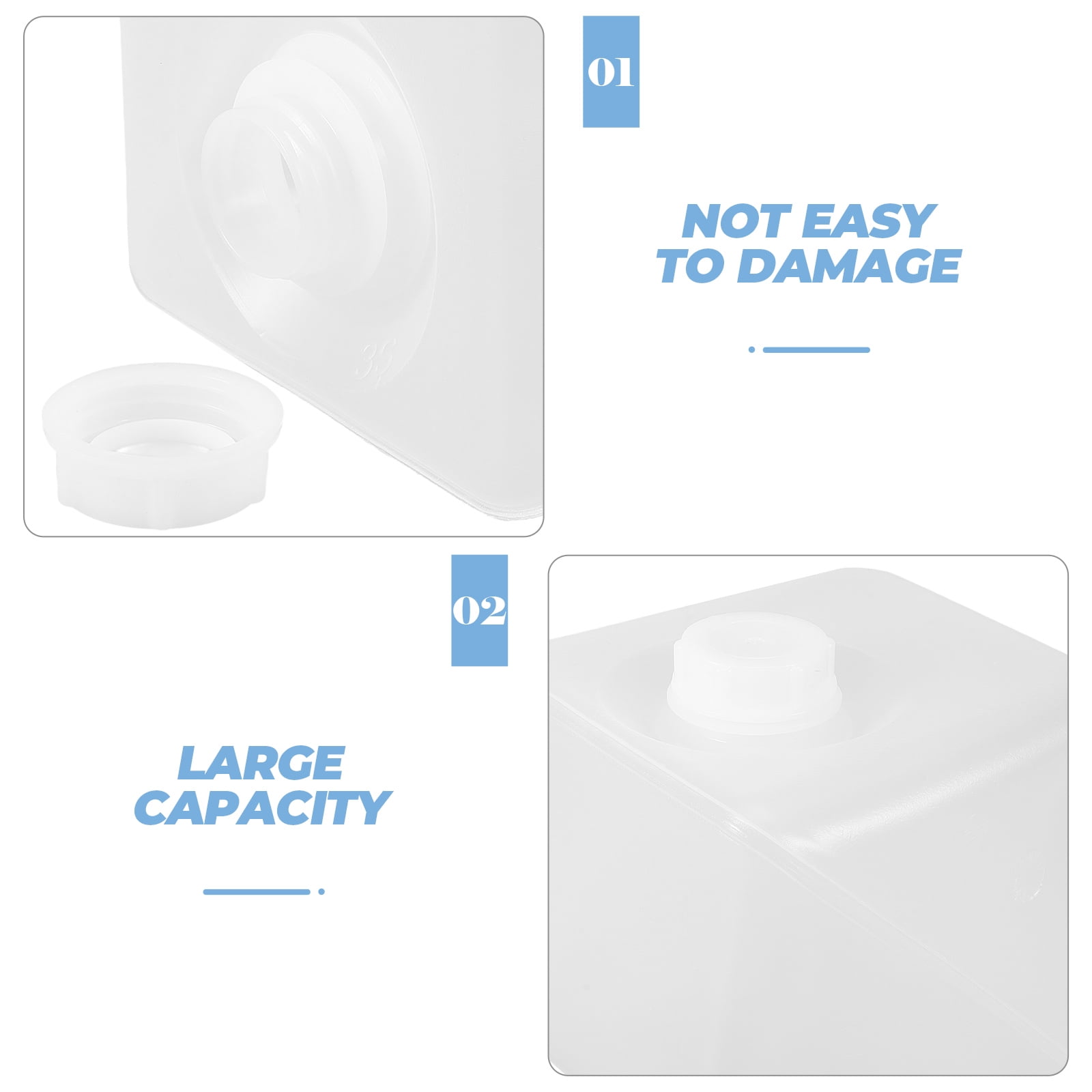 SWETRACE Collapsible Water Container with Lid Large Capacity Portable Transparent Plastic for Outdoor Use Camping and Hiking 5L - Image 3