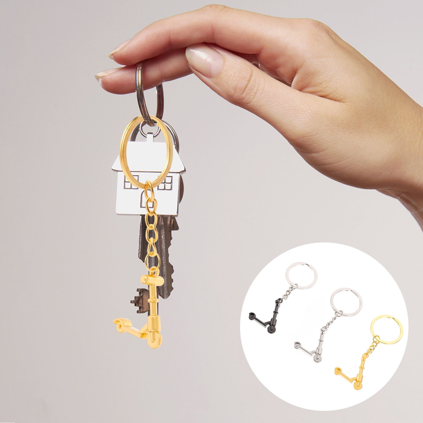SWETRACE Mini Scooter Shaped Keychains 3Pcs Zinc Alloy Handbag Purse Car Decorations Christmas New Year - Image 6