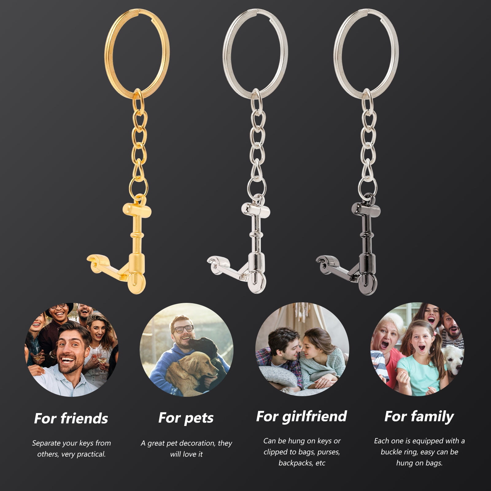 SWETRACE Mini Scooter Shaped Keychains 3Pcs Zinc Alloy Handbag Purse Car Decorations Christmas New Year - Image 7