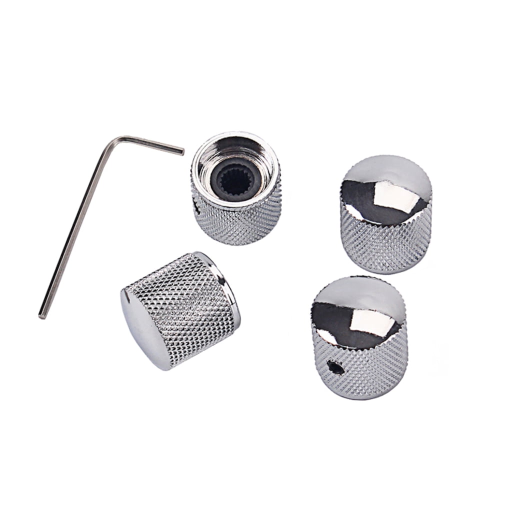 SWETRACE 4Pcs Metal Hexagon Knobs for Guitar Volume Control Silver 1.8 x 1.8 x 0.73in - Image 4