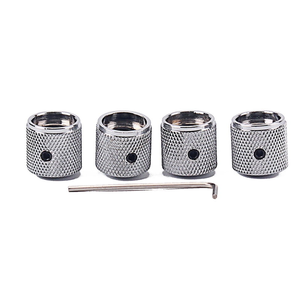 SWETRACE 4Pcs Metal Hexagon Knobs for Guitar Volume Control Silver 1.8 x 1.8 x 0.73in - Image 5