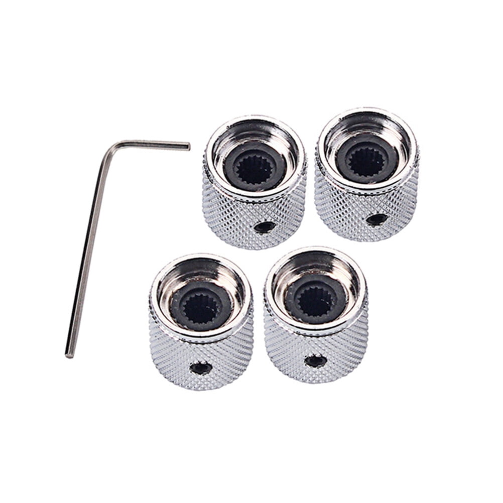 SWETRACE 4Pcs Metal Hexagon Knobs for Guitar Volume Control Silver 1.8 x 1.8 x 0.73in - Image 6