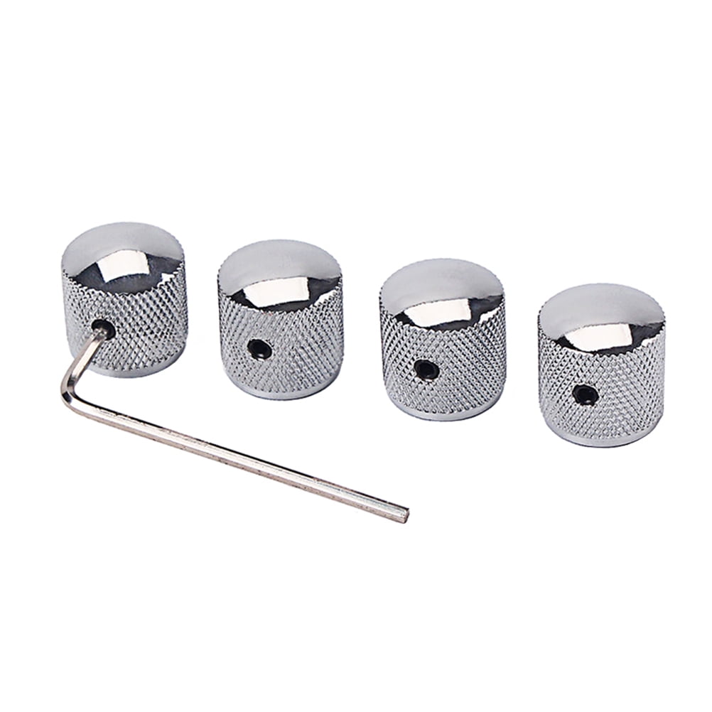 SWETRACE 4Pcs Metal Hexagon Knobs for Guitar Volume Control Silver 1.8 x 1.8 x 0.73in - Image 7