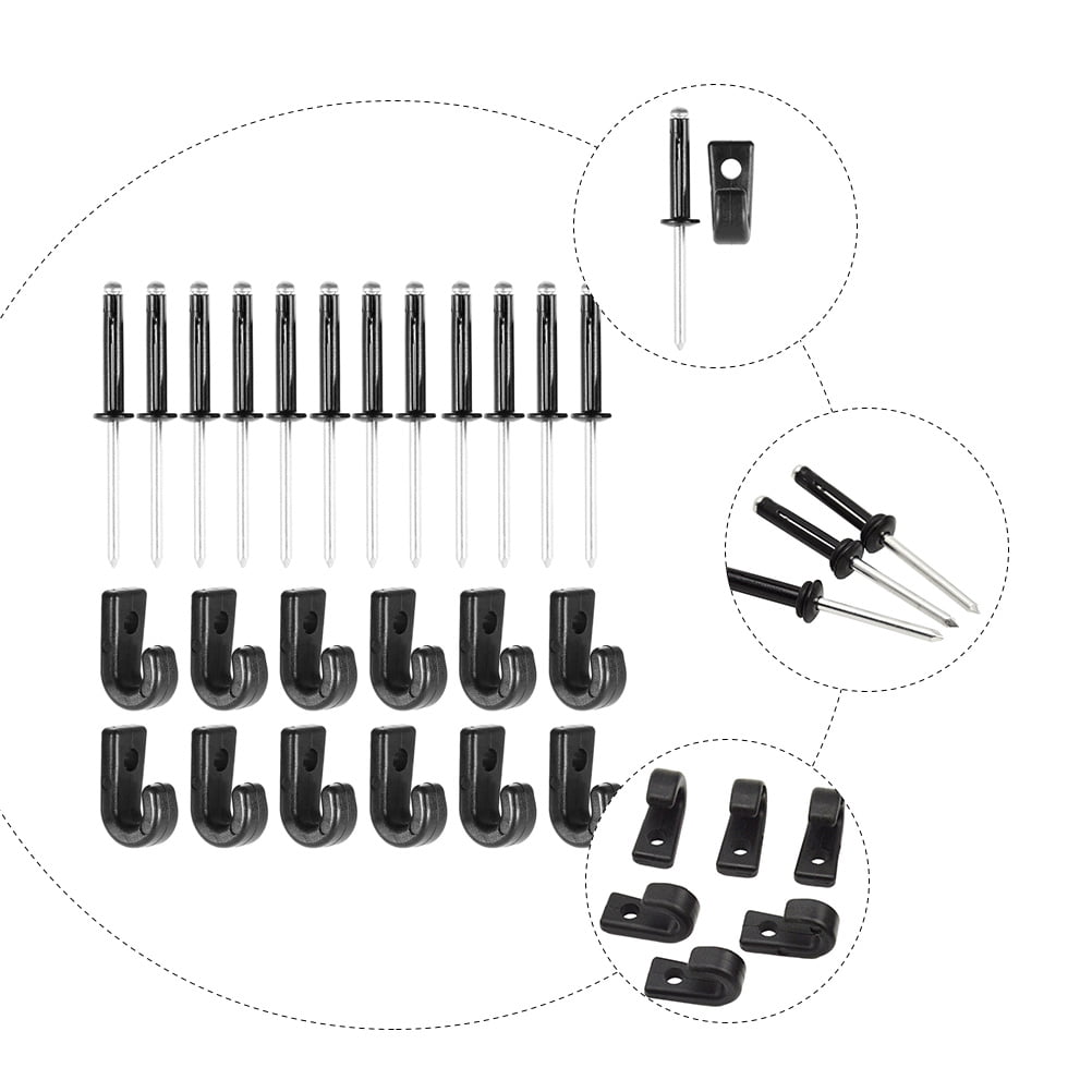 SWETRACE Kayak J Hooks with Rivits 12 x Rivets Lightweight Portable for Canoeing - Image 1