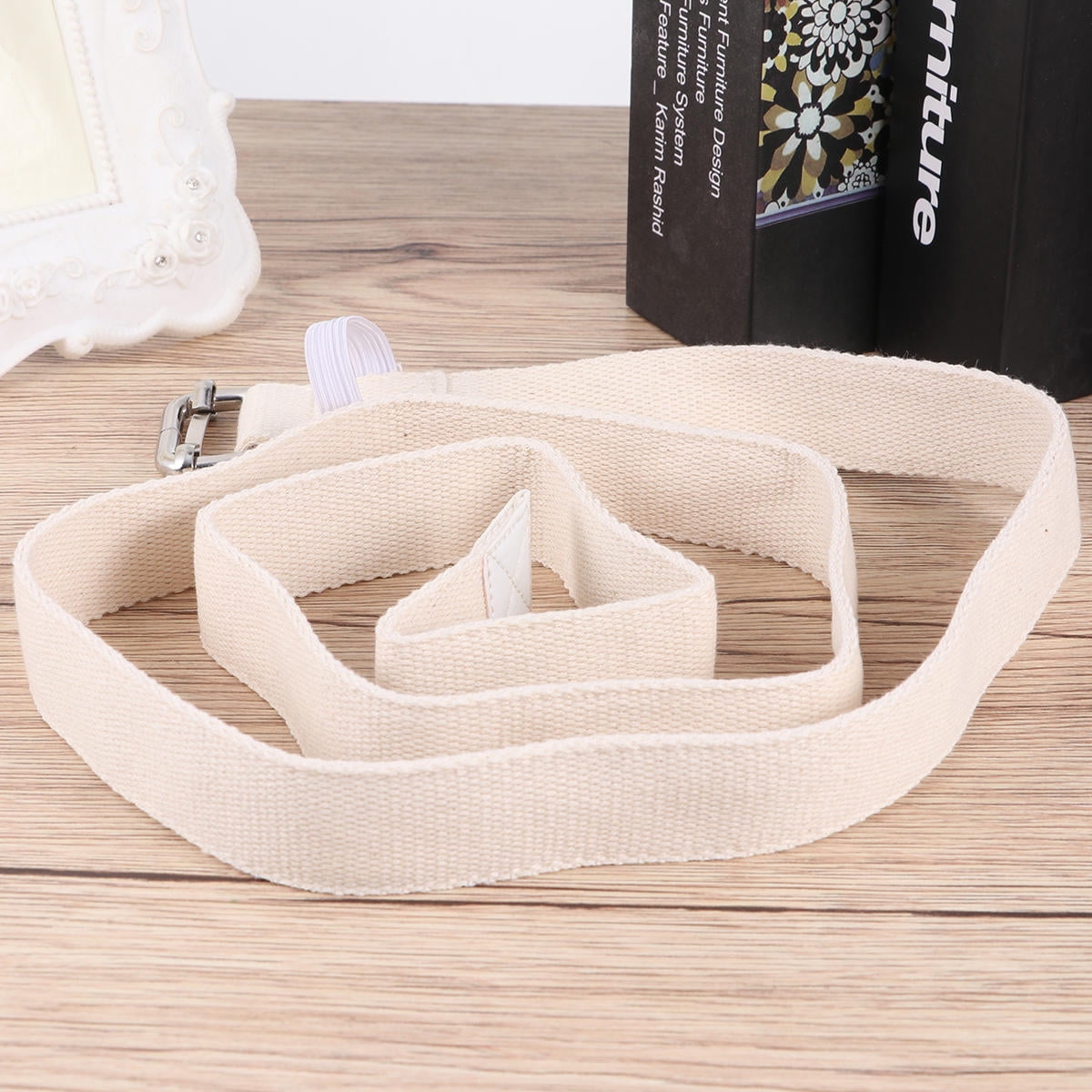 SWETRACE Stretch Straps 1Pc Portable Yoga Strap In White And Yellow For And Daily Exercise 47.2x1x0.1In - Image 3
