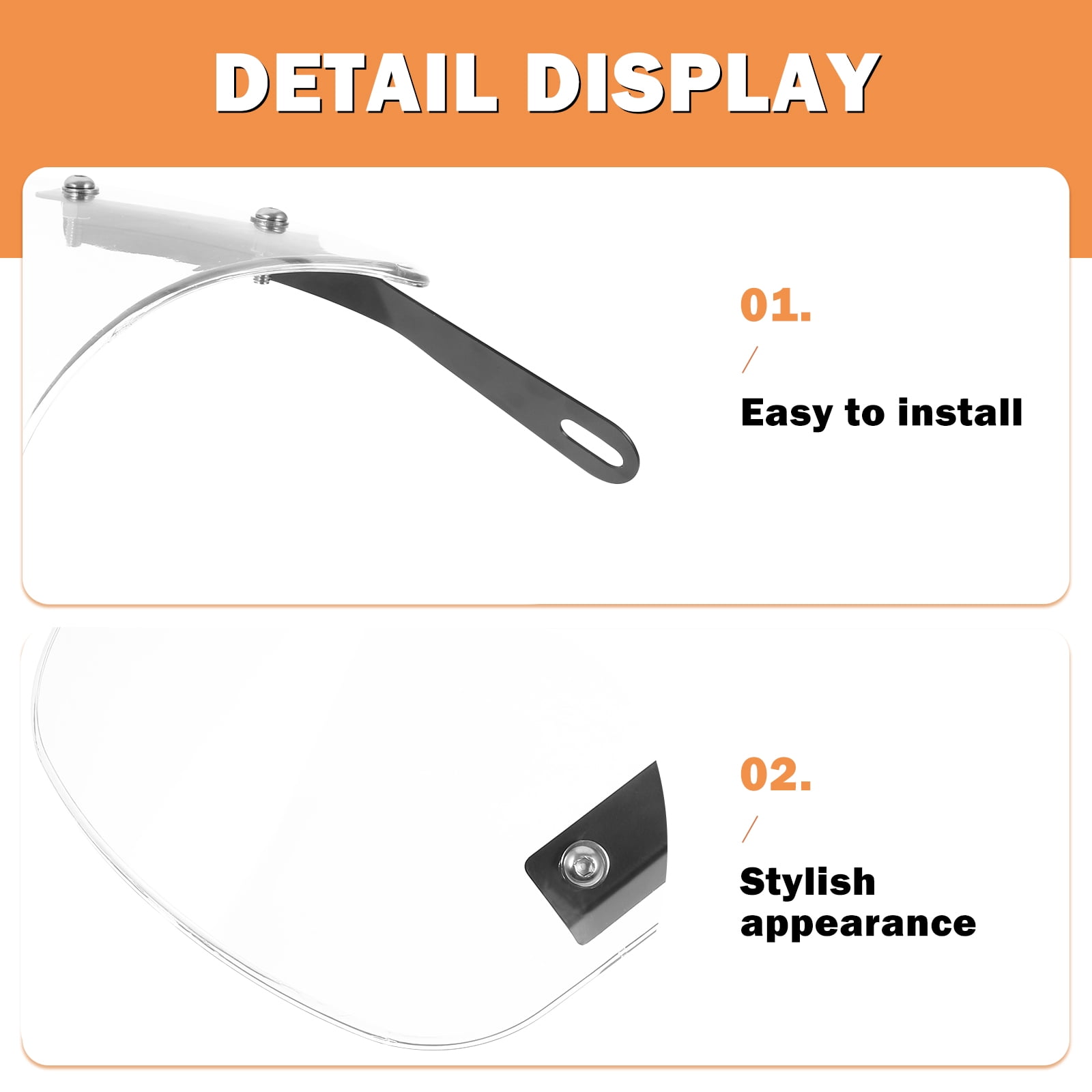 SWETRACE 1Pcs Scooter Windshield Universal Transparent Rectangular Abs For Outdoor Riding 10.2*8.9*0.4In - Image 3